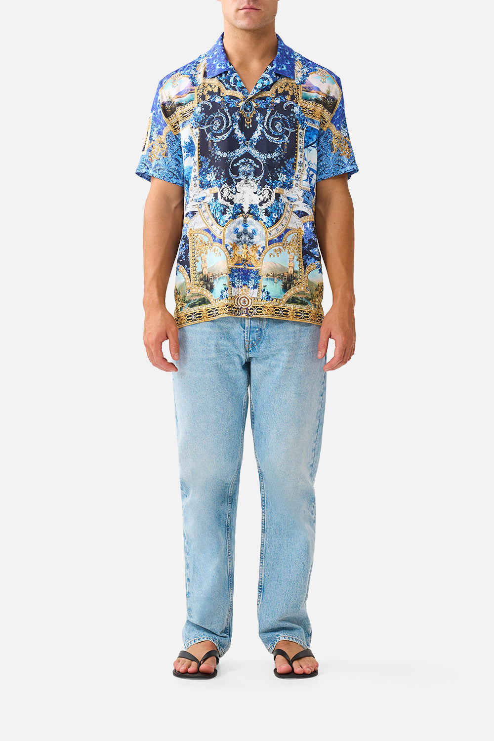 SHORT SLEEVE CAMP COLLARED SHIRT SWEET SACRÉ BLEU