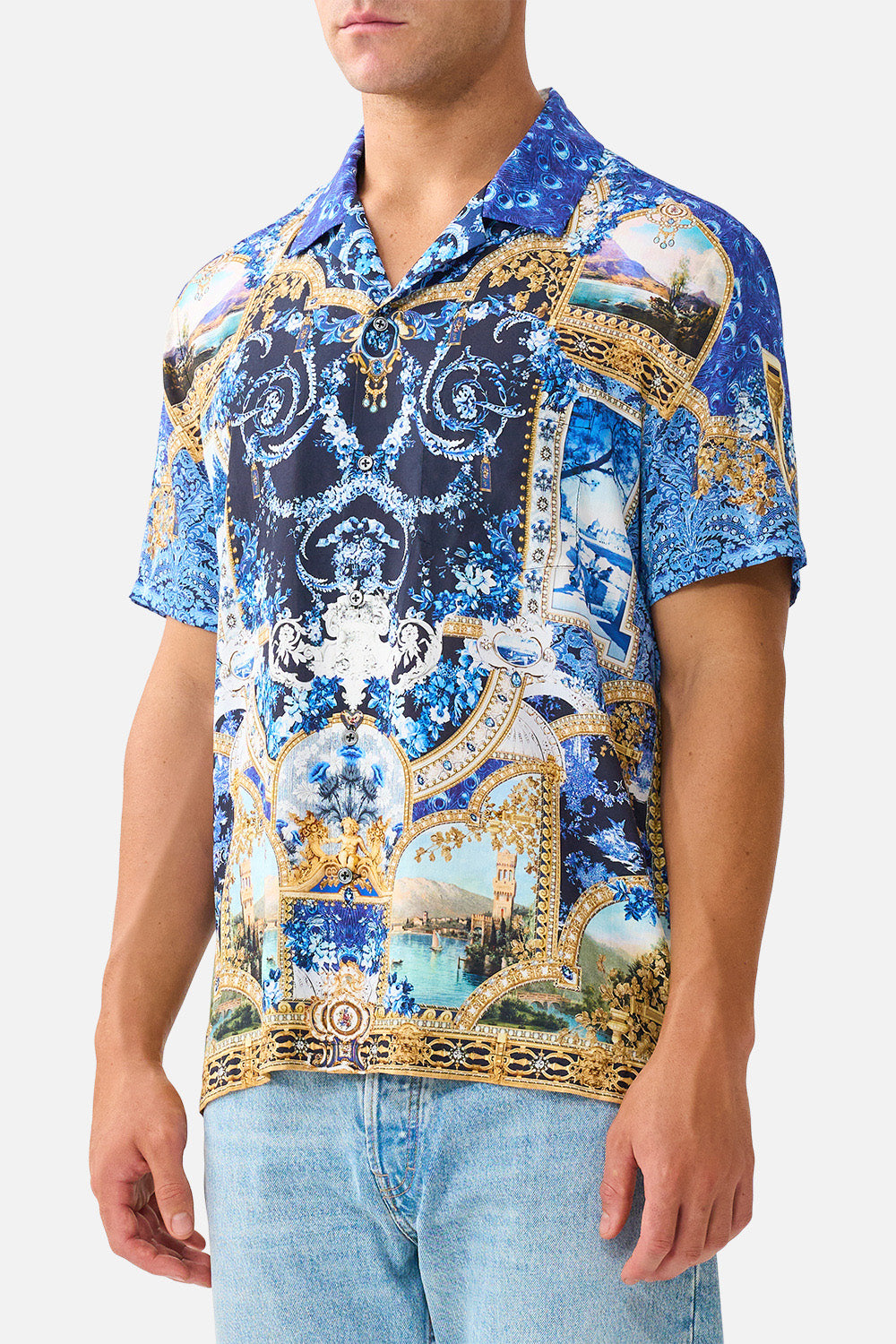 SHORT SLEEVE CAMP COLLARED SHIRT SWEET SACRÉ BLEU