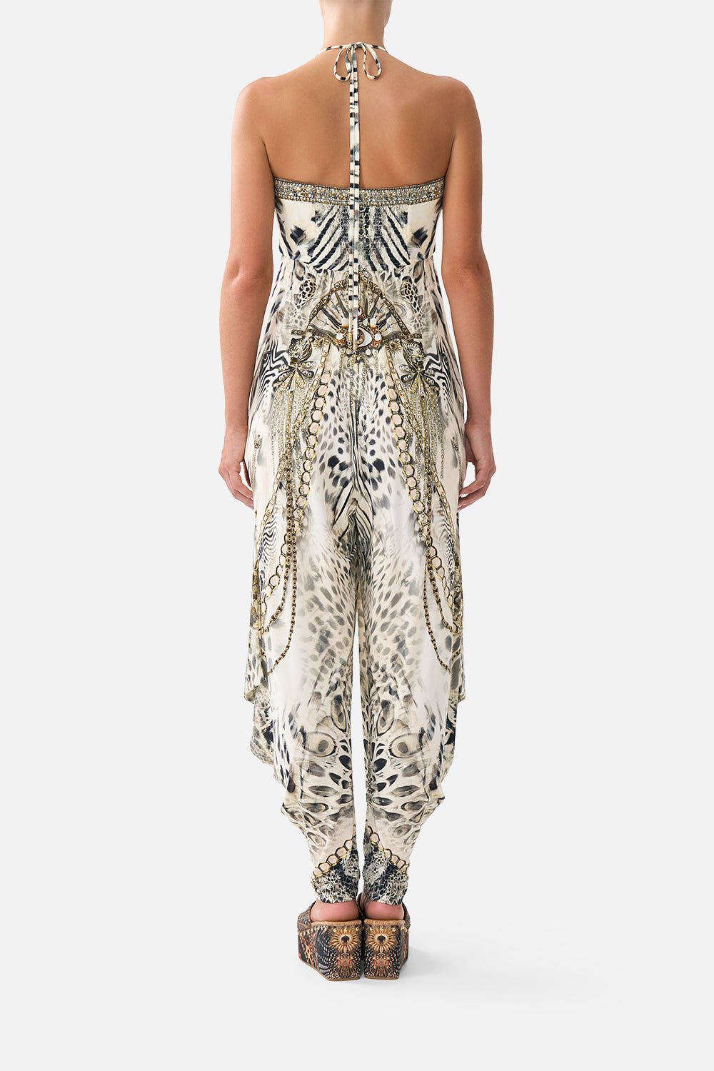 The CAMILLA DRAPED PANT JUMPSUIT WITH HARDWARE LADY LIONHEART