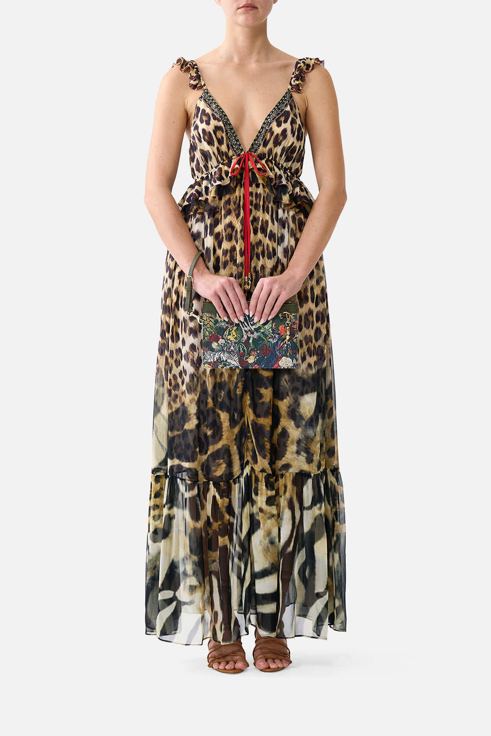 The CAMILLA CLUTCH WITH WRISTLET LEOTIGRA LAND