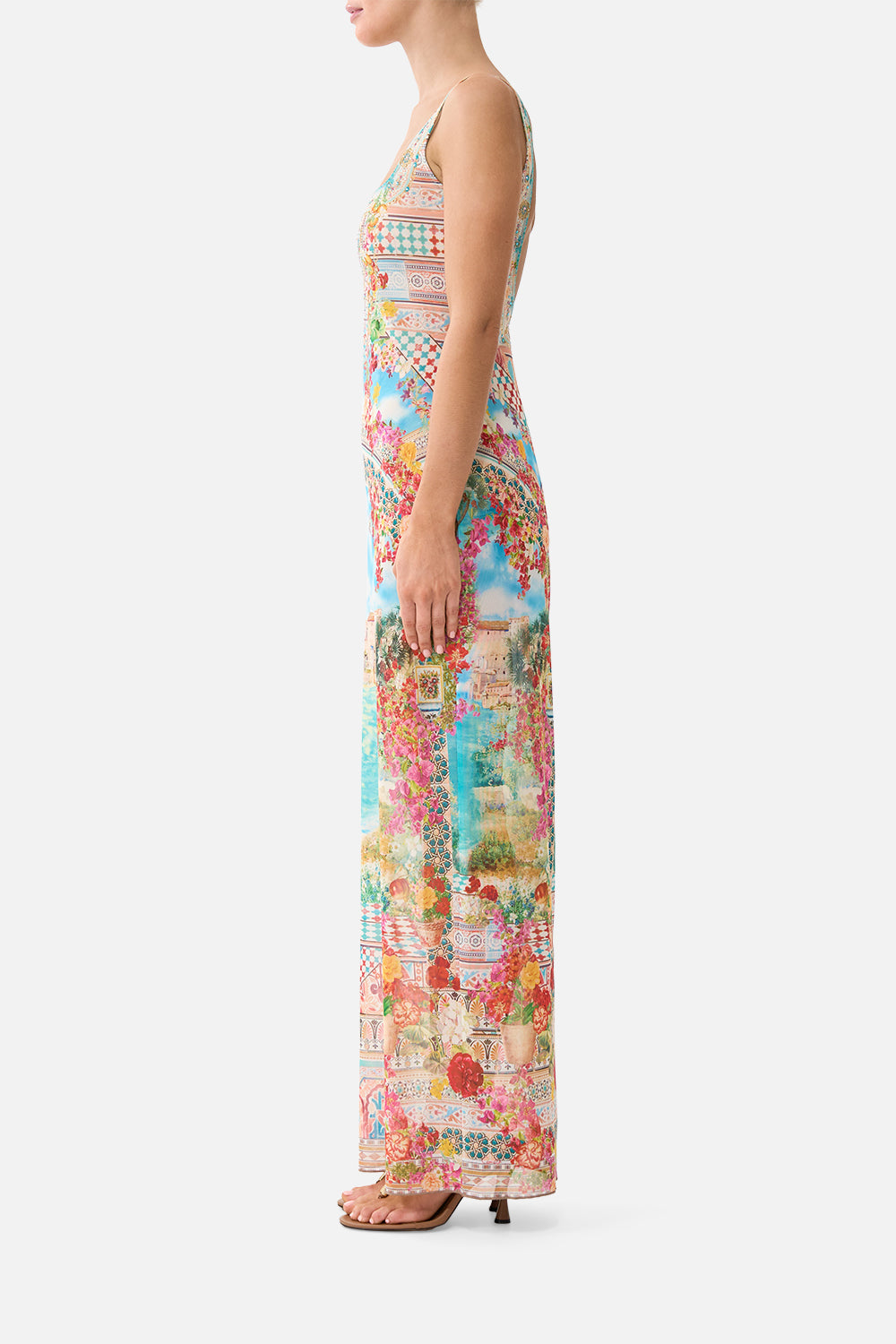 SQUARE NECK BEACH MAXI DRESS WITH LOW BACK MEET ME IN MALLORCA