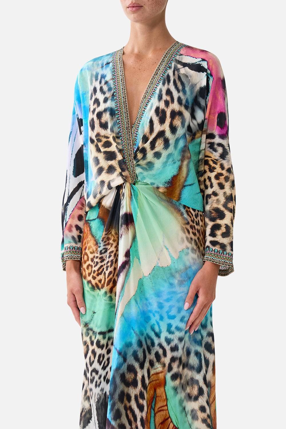TWIST FRONT BATWING DRESS BUTTERFLY BOHEMIA