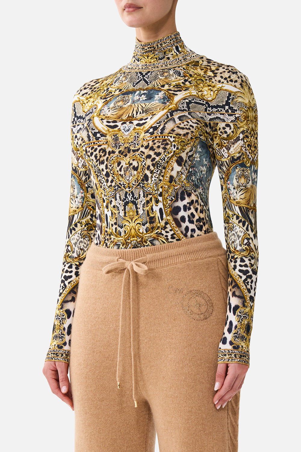JERSEY TURTLENECK LEOPARD LIBERTINE
