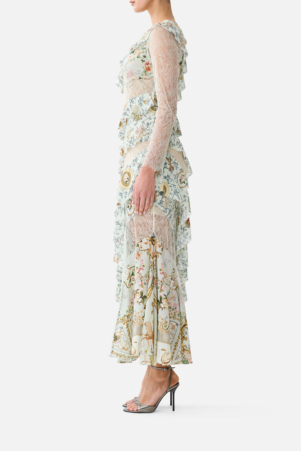 ASYMMETRIC FRILL PANELLED DRESS WILDFLOWER WUNDERLAND