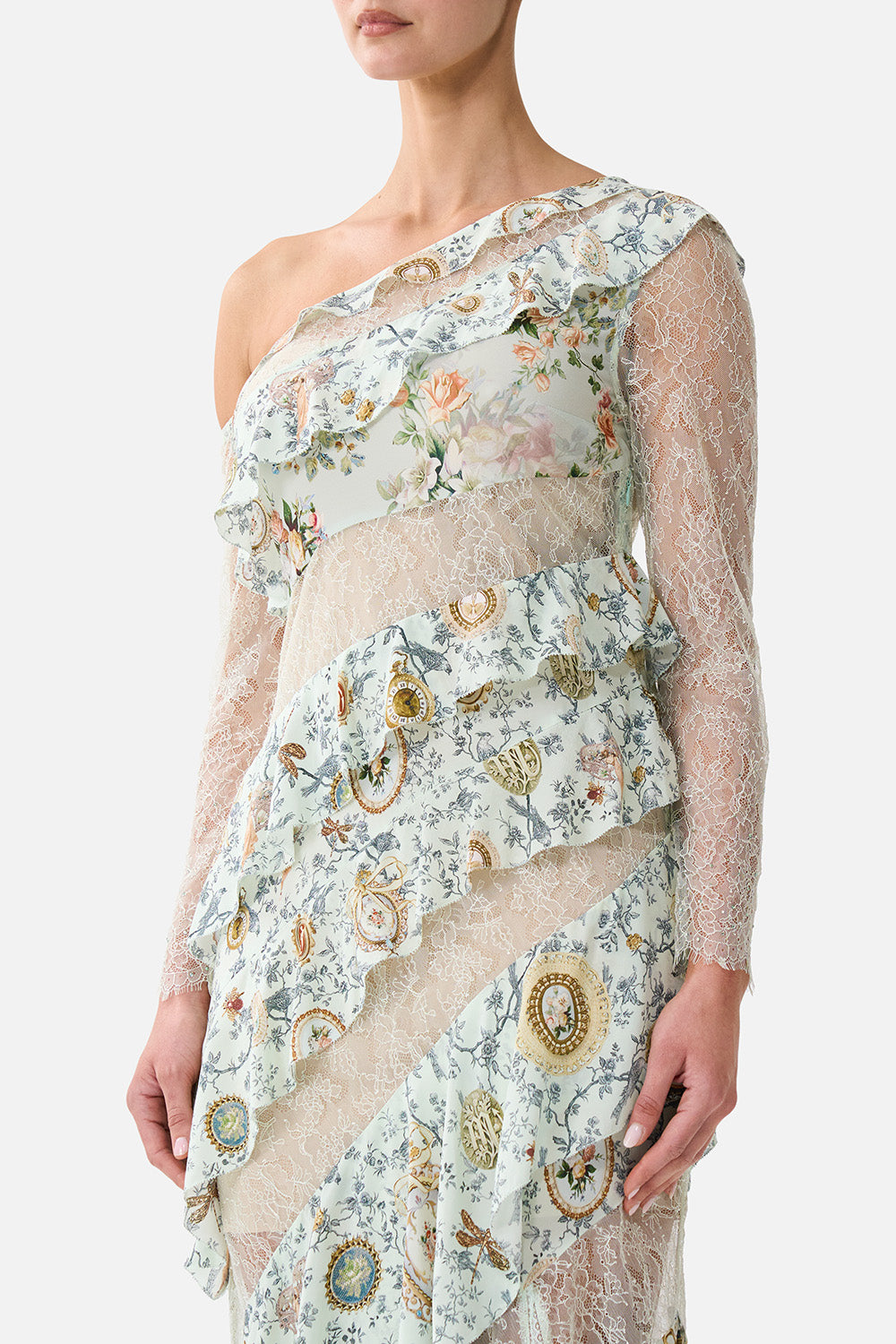 ASYMMETRIC FRILL PANELLED DRESS WILDFLOWER WUNDERLAND