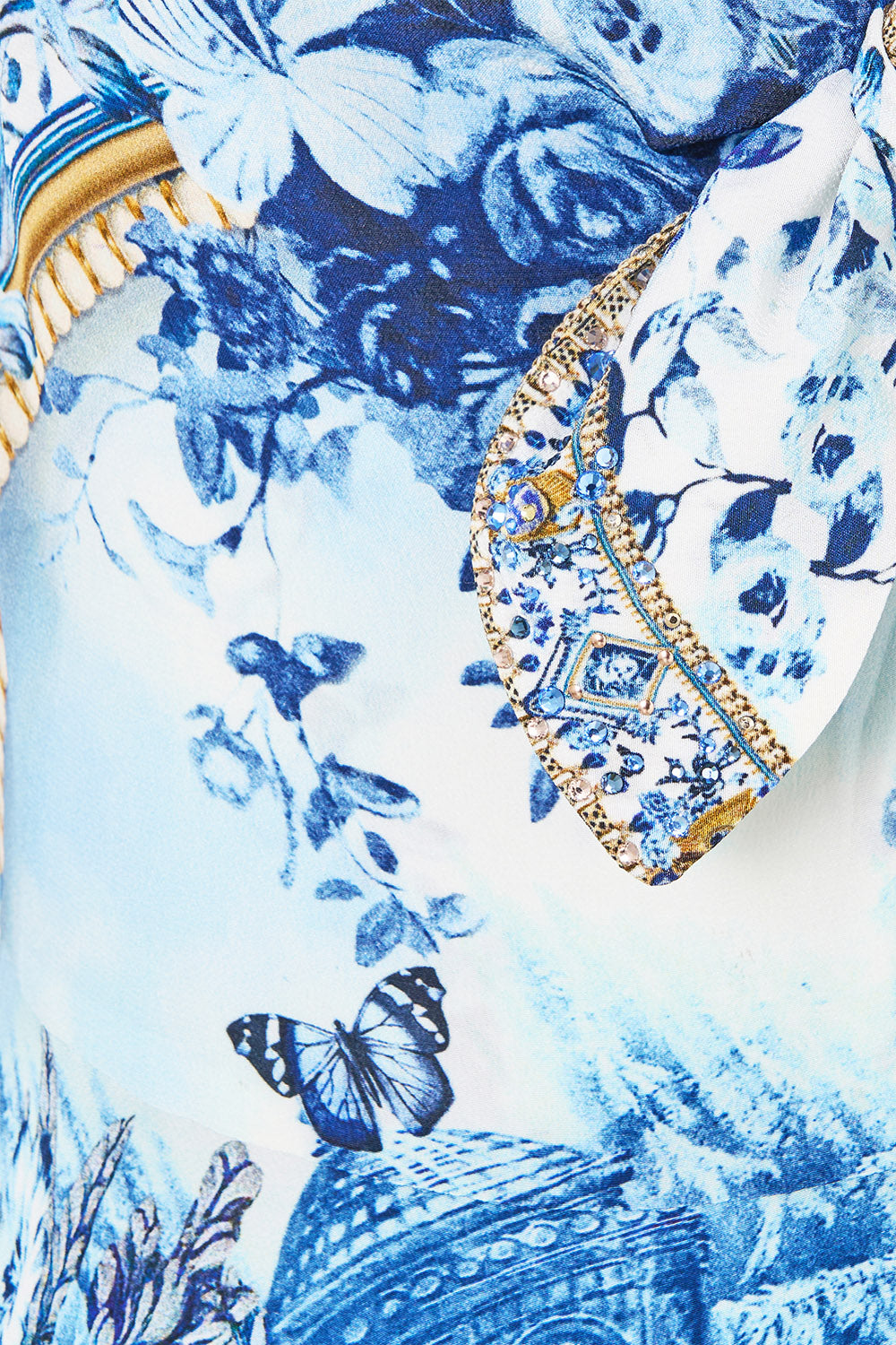 LONG DRESS WITH TIE FRONT THE PORCELAIN PARLOUR