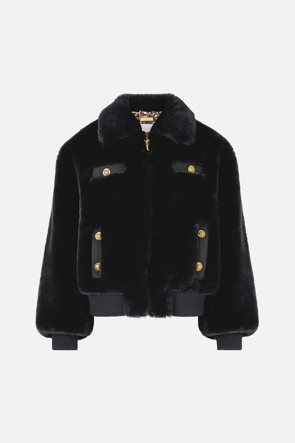 The CAMILLA FAUX FUR BOMBER WITH POCKET DETAILS FIESTA, SIESTA, REPEAT