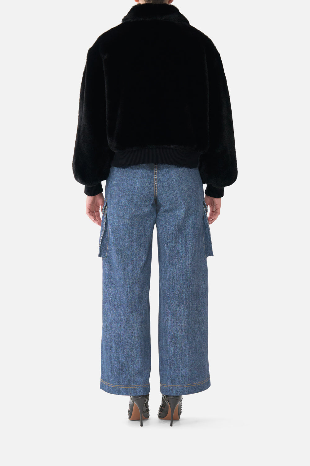 The CAMILLA FAUX FUR BOMBER WITH POCKET DETAILS FIESTA, SIESTA, REPEAT