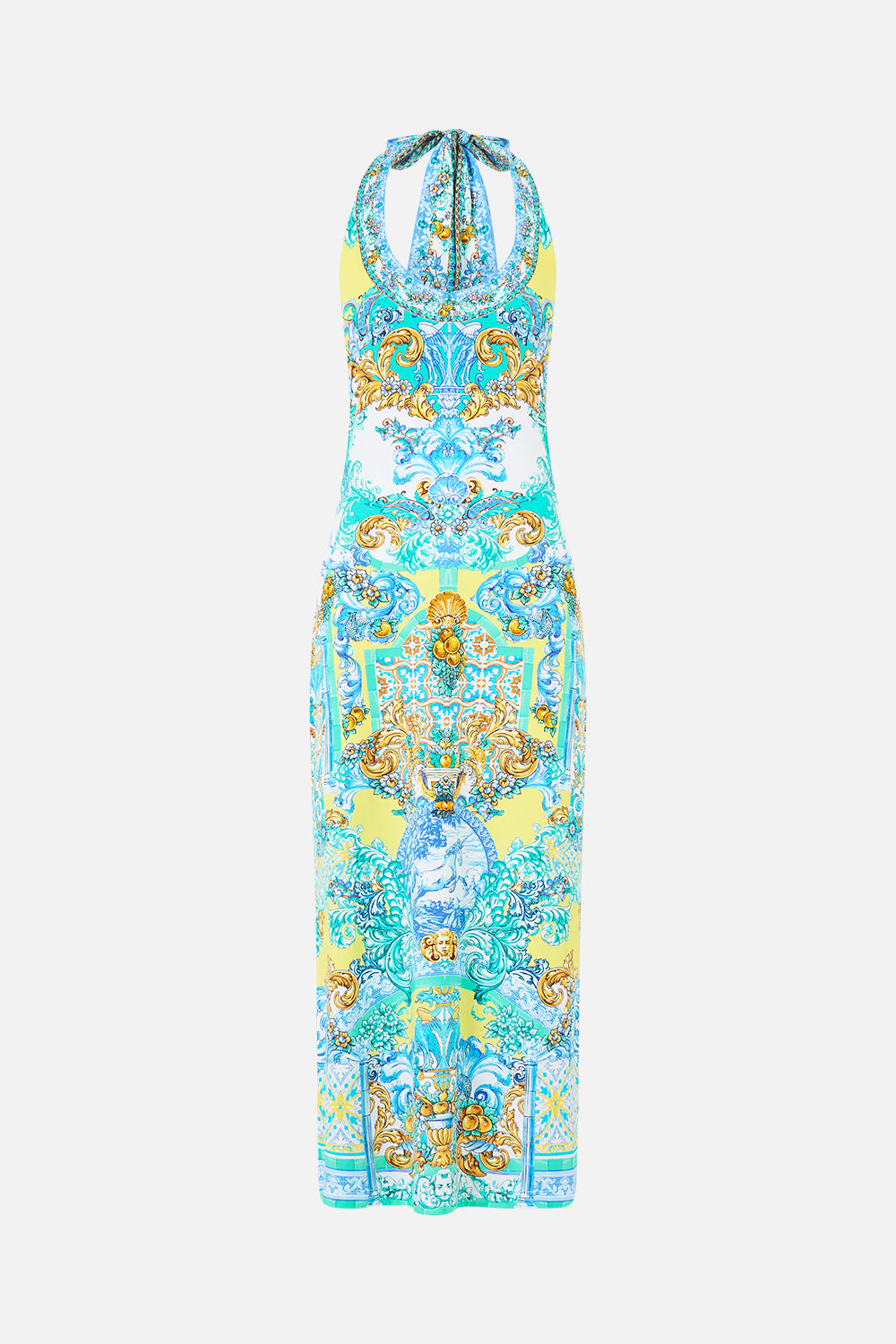 The CAMILLA JERSEY HALTER DRESS DIAL UP THE TILES