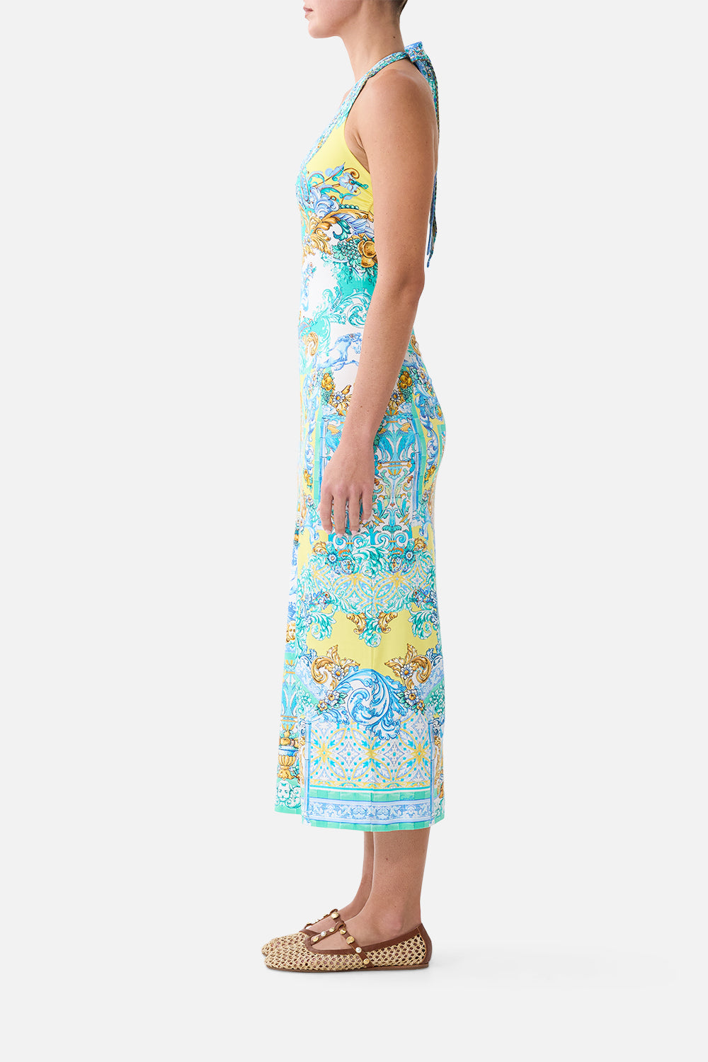 The CAMILLA JERSEY HALTER DRESS DIAL UP THE TILES