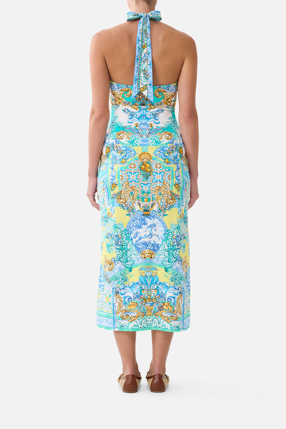 The CAMILLA JERSEY HALTER DRESS DIAL UP THE TILES