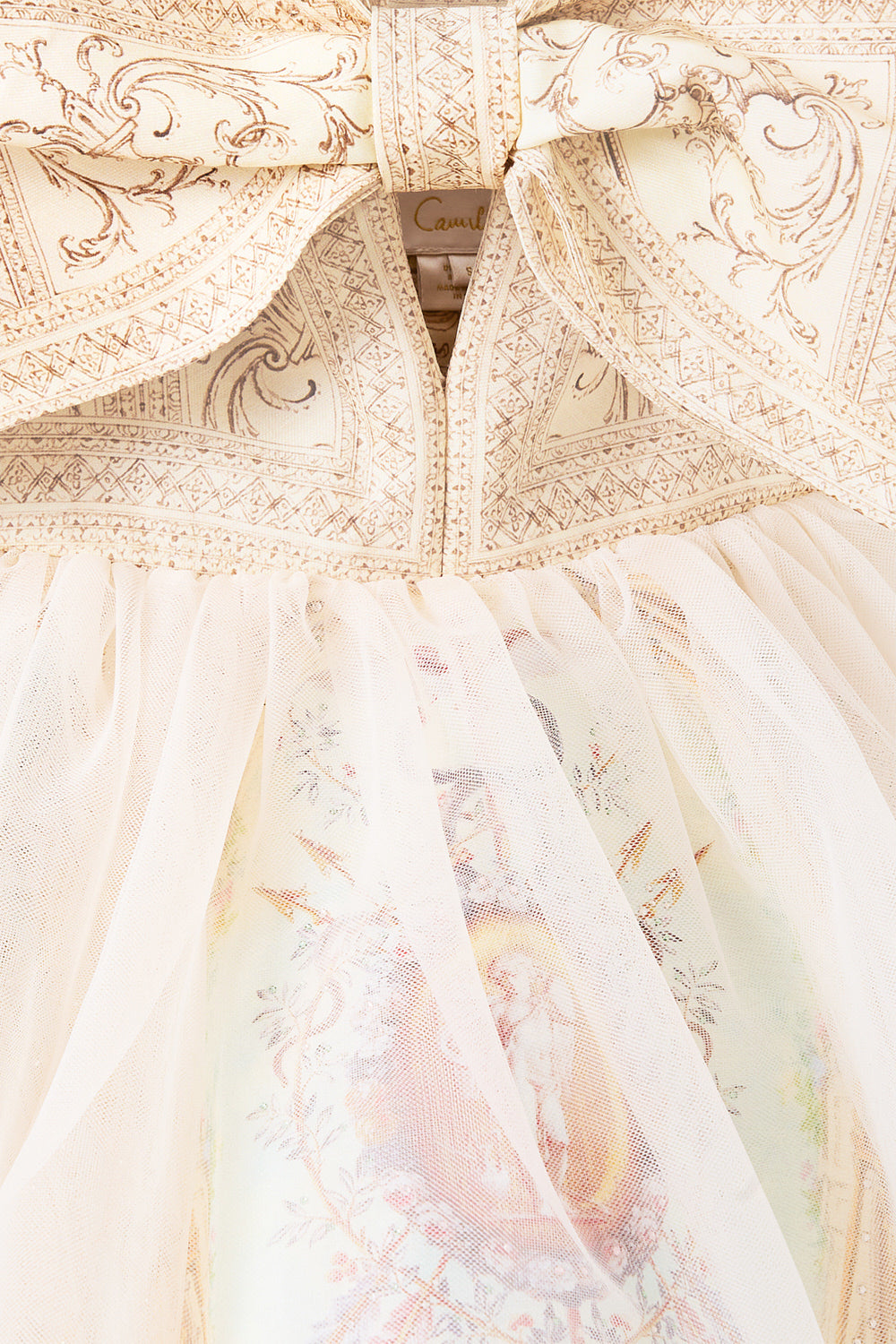 The CAMILLA Short Dress With Bow Detail in our A Beloved Boudoir print.