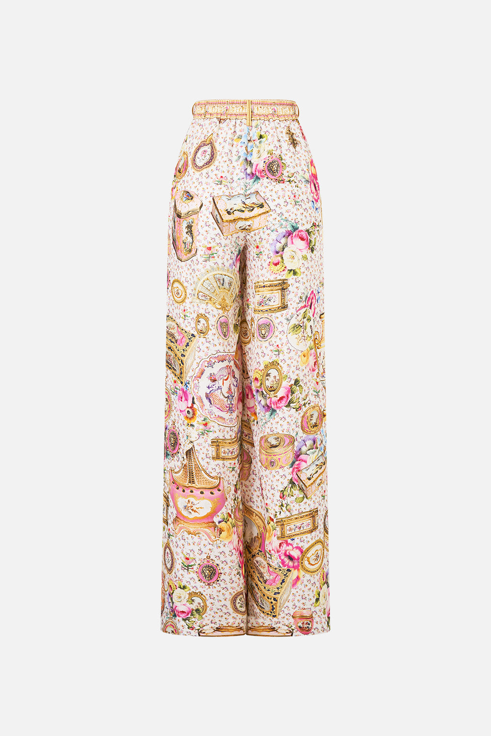 The CAMILLA Wide Leg Waisted Pant in our In The Heart Of Art print.
