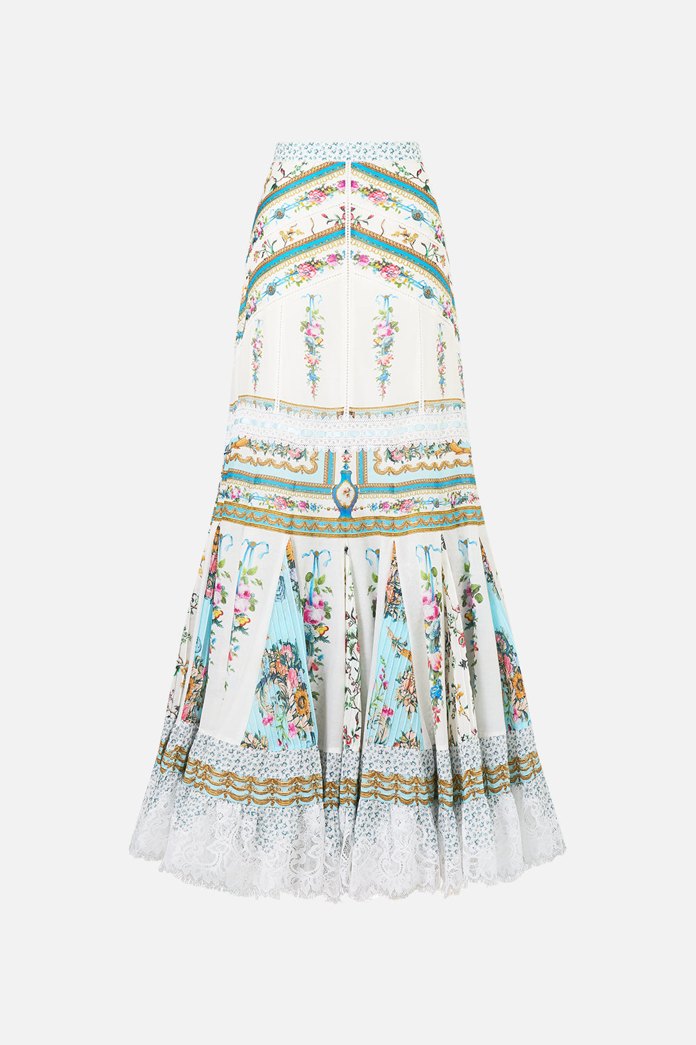 The CAMILLA Flared Maxi Skirt With Godets in our Art For The Artisans print.