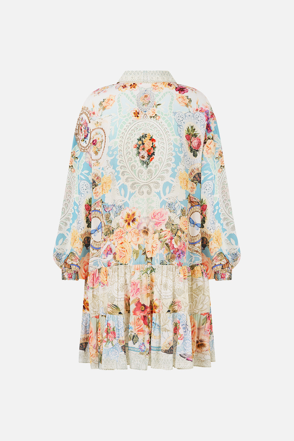The CAMILLA LONG SLEEVE TIERED SHORT DRESS A TASTE FOR LACE