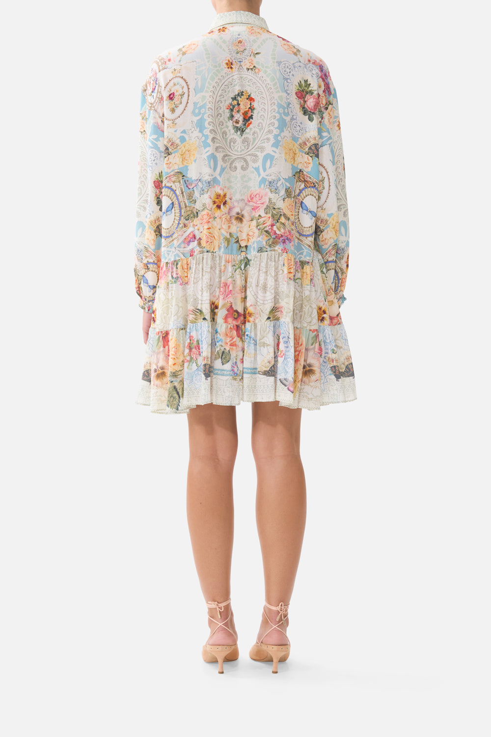 The CAMILLA LONG SLEEVE TIERED SHORT DRESS A TASTE FOR LACE