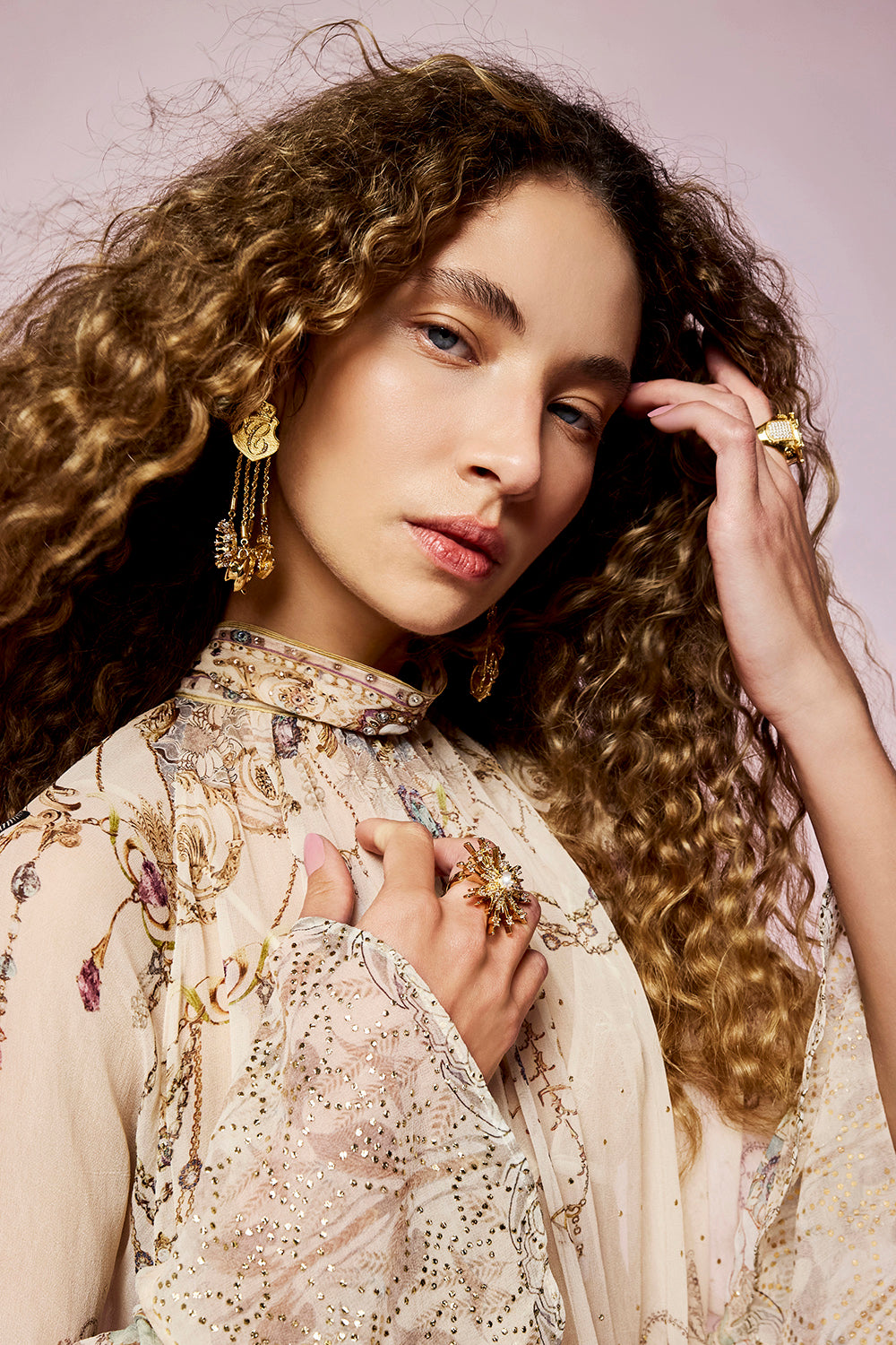 The CAMILLA PALAIS AETHERIA CHARM EARRINGS GOLD
