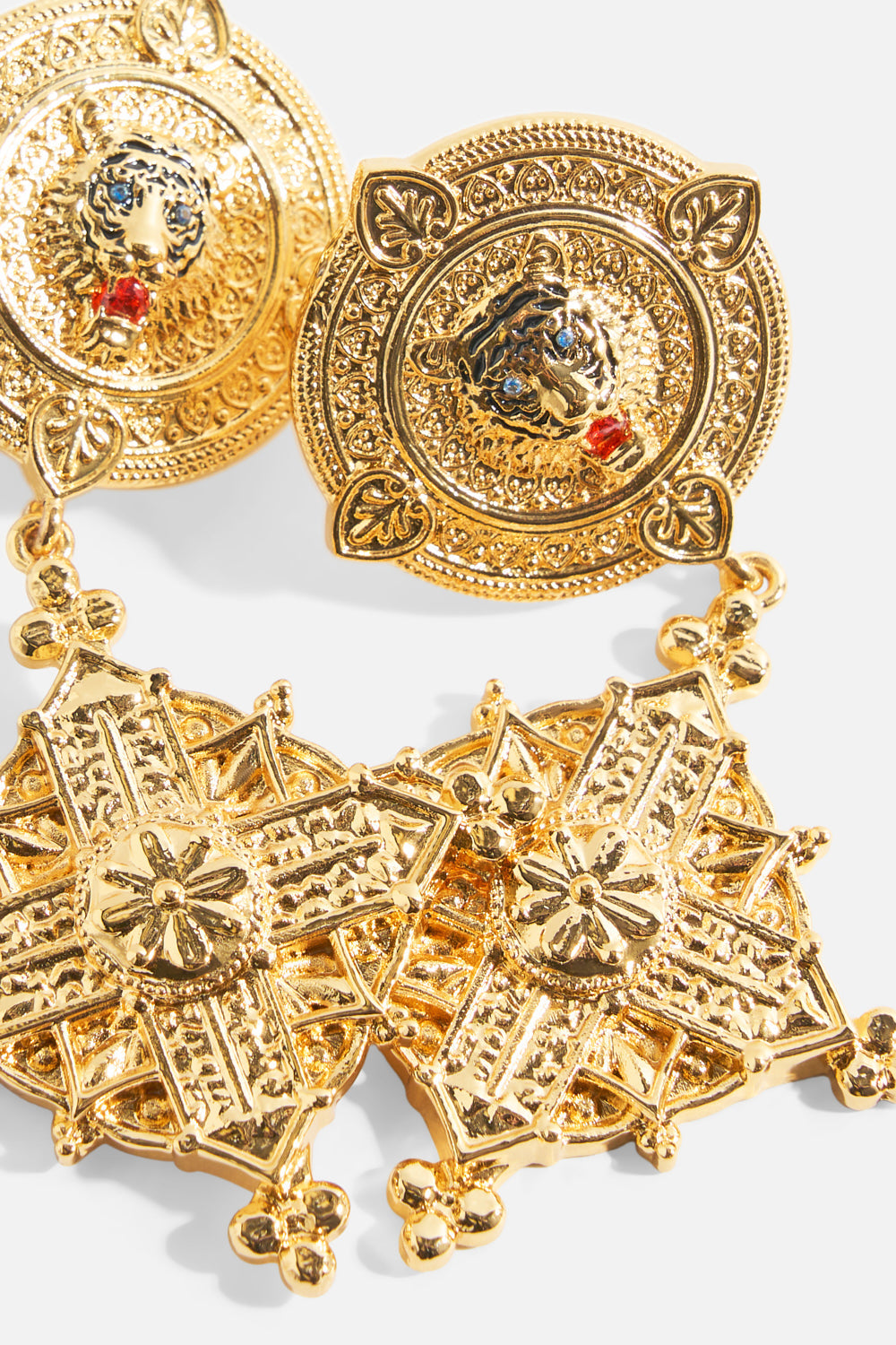 The CAMILLA IMPERIAL IDOL PENDANT EARRINGS GOLD