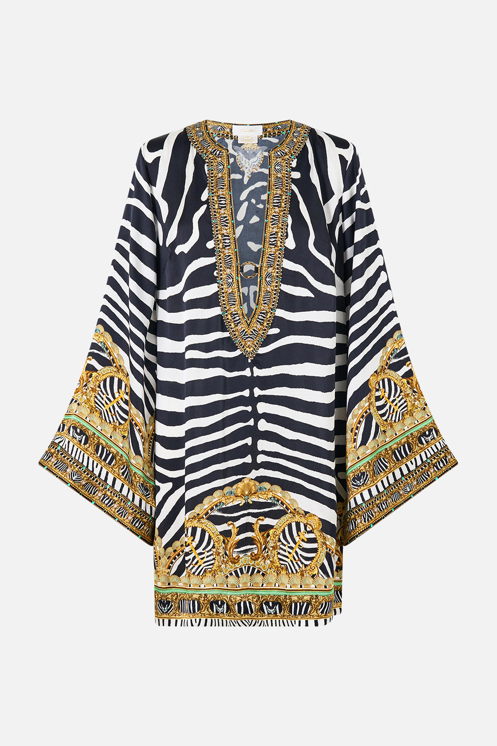 DEEP V NECK HARDWARE SHORT KAFTAN ZIG ZAG ZOO