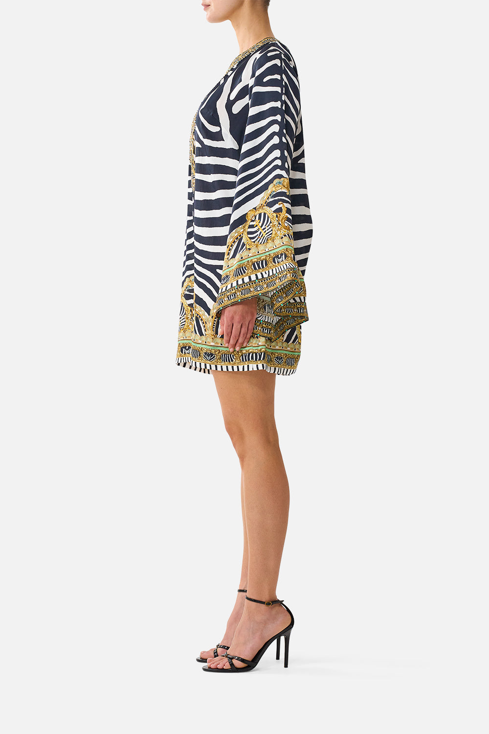 DEEP V NECK HARDWARE SHORT KAFTAN ZIG ZAG ZOO