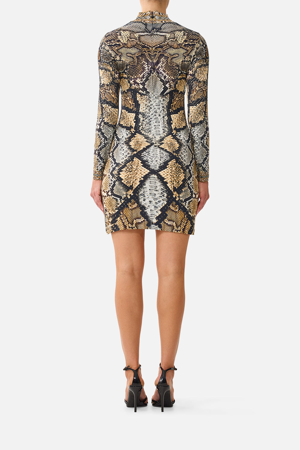 LONG SLEEVE FITTED MINI DRESS ANIMALIA HEIRLOOMS