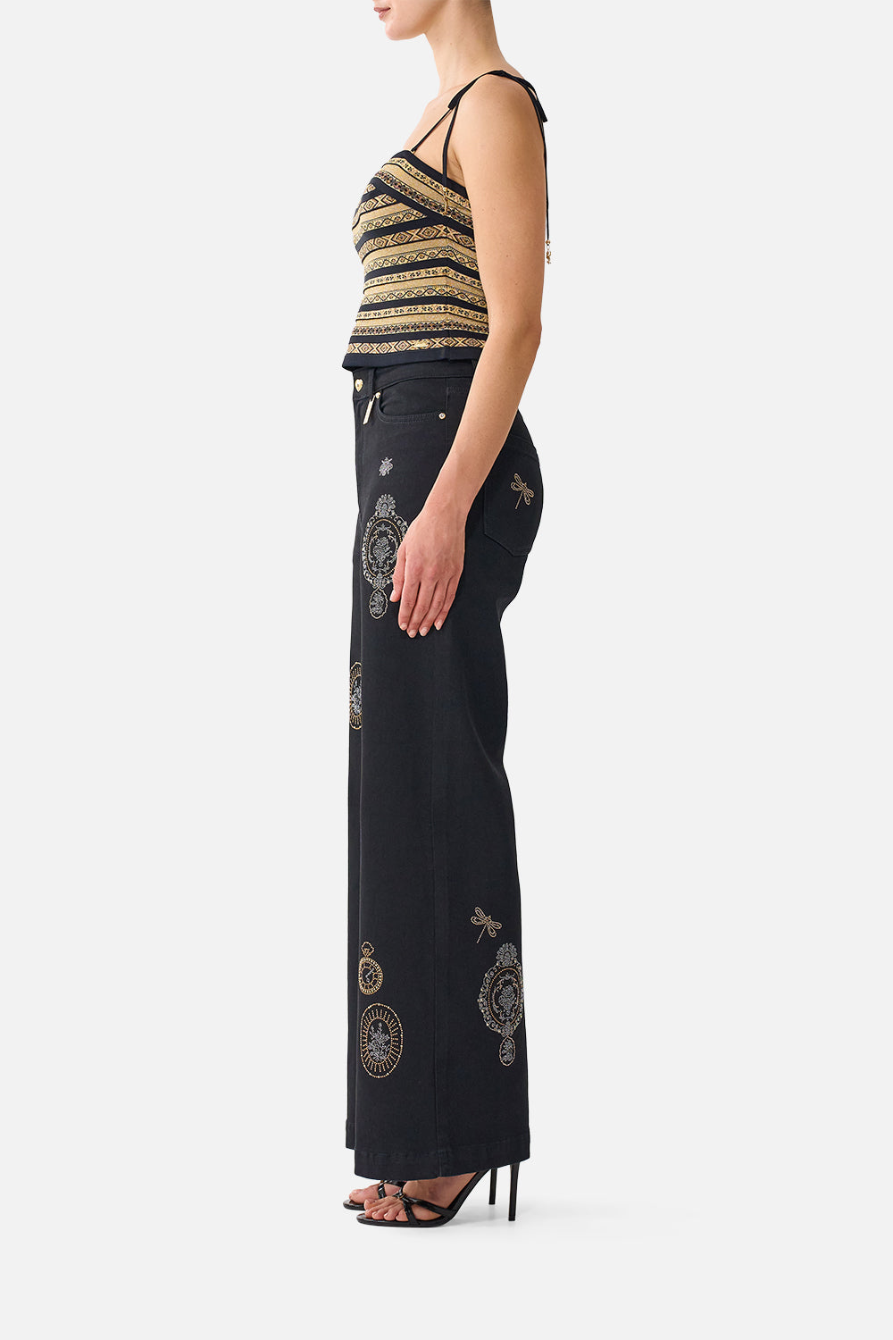 KNIT TANK WITH SILK STRAPS VERSAILLES OR DIE