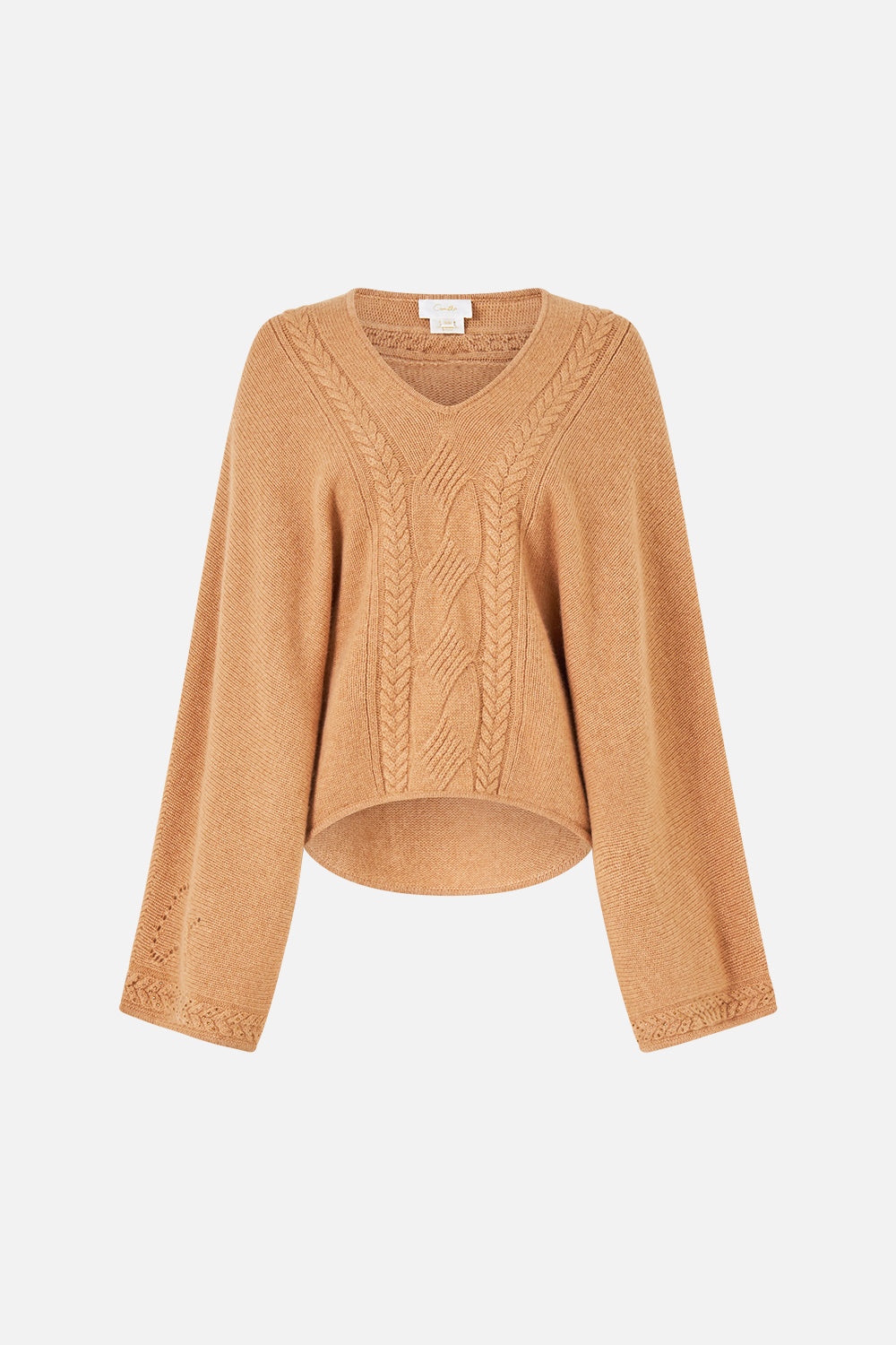 The CAMILLA CASHMERE KNIT RELAXED V-NECK SWEATER LEOPARD LIBERTINE