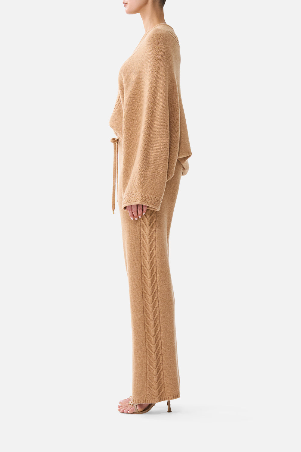 CASHMERE KNIT RELAXED V-NECK SWEATER LEOPARD LIBERTINE