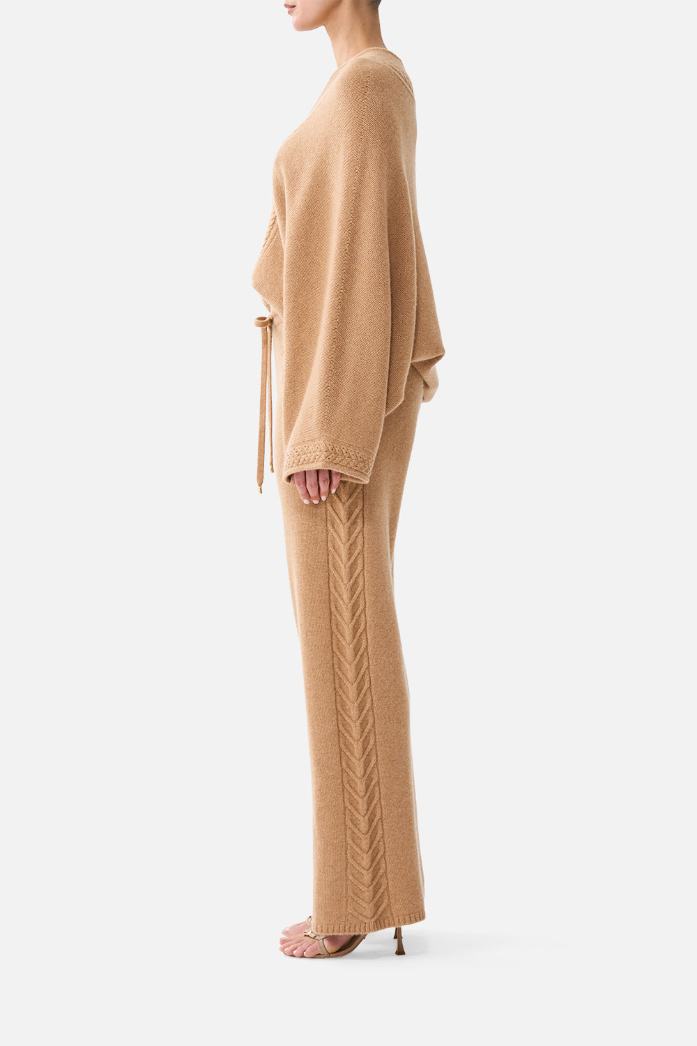 The CAMILLA CASHMERE KNIT PANT LEOPARD LIBERTINE