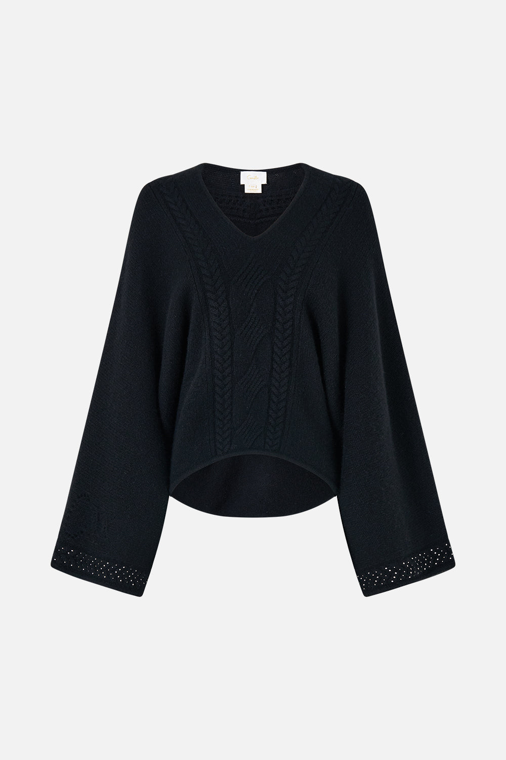 CASHMERE KNIT RELAXED V-NECK SWEATER NIGHT GARDEN