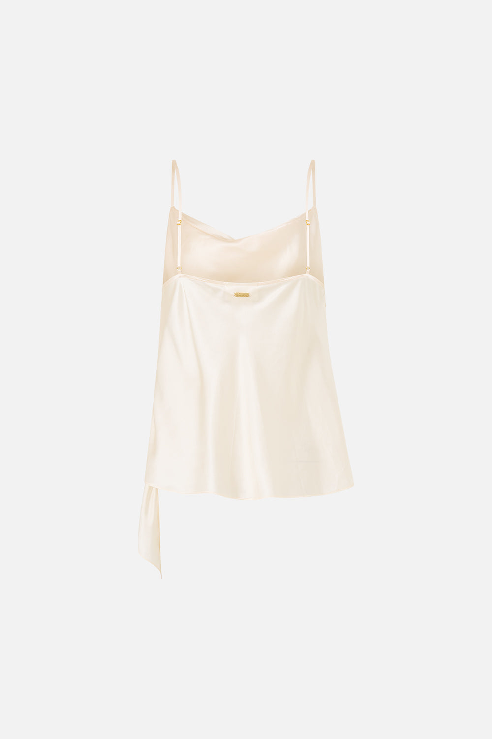 ASYMMETRIC DRAPED TOP SILK ESSENTIALS