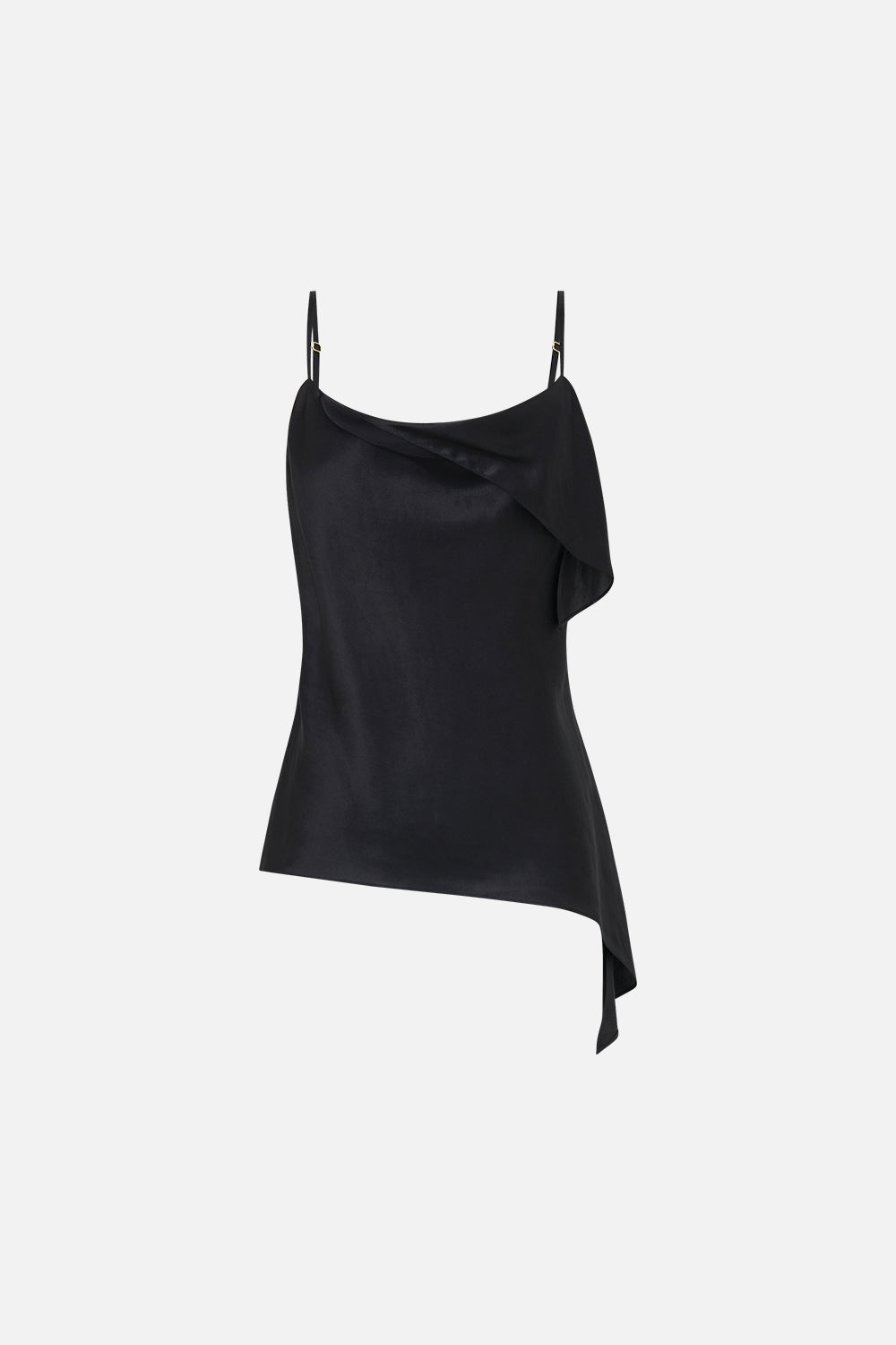 ASYMMETRIC DRAPED TOP SILK ESSENTIALS