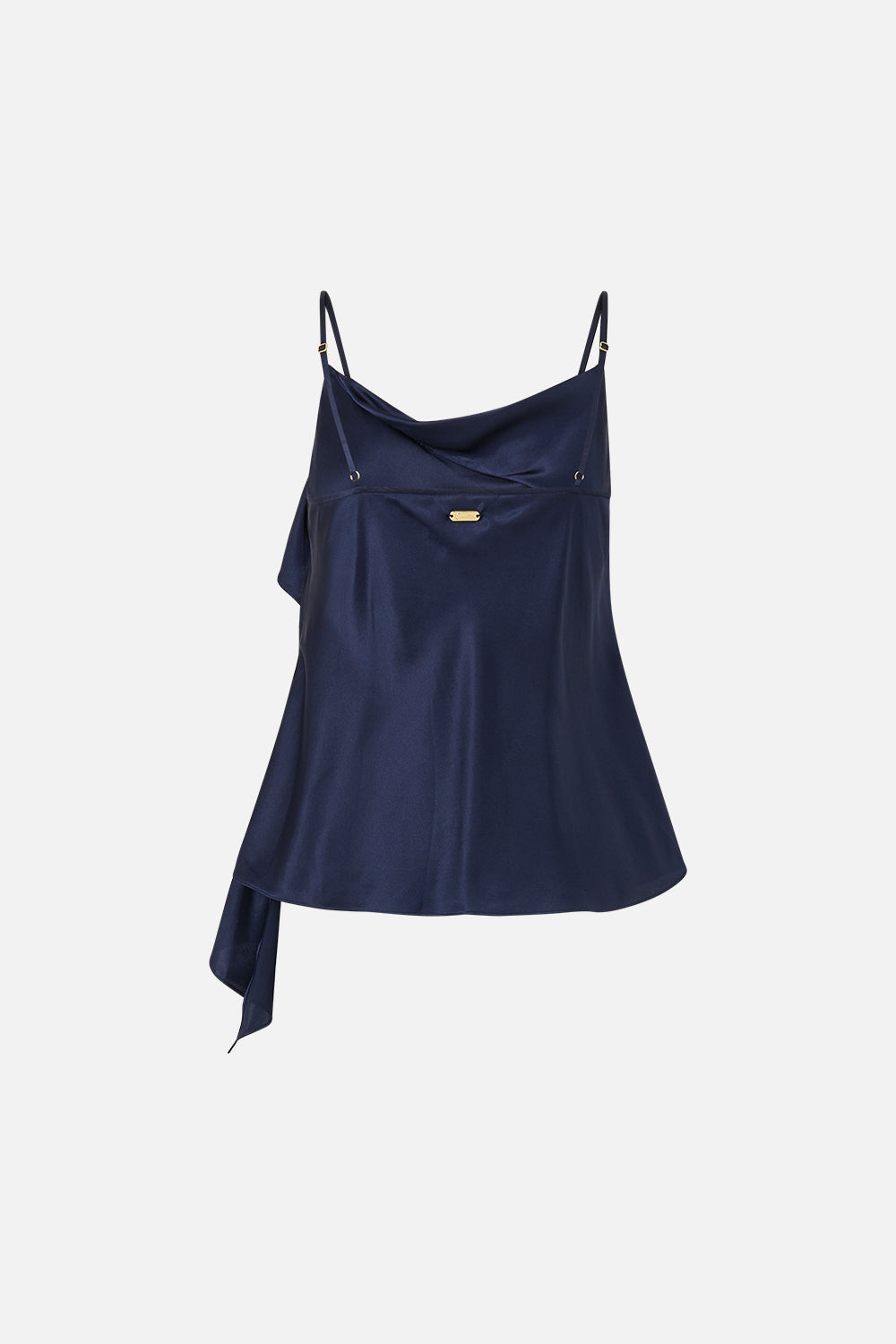 ASYMMETRIC DRAPED TOP SILK ESSENTIALS