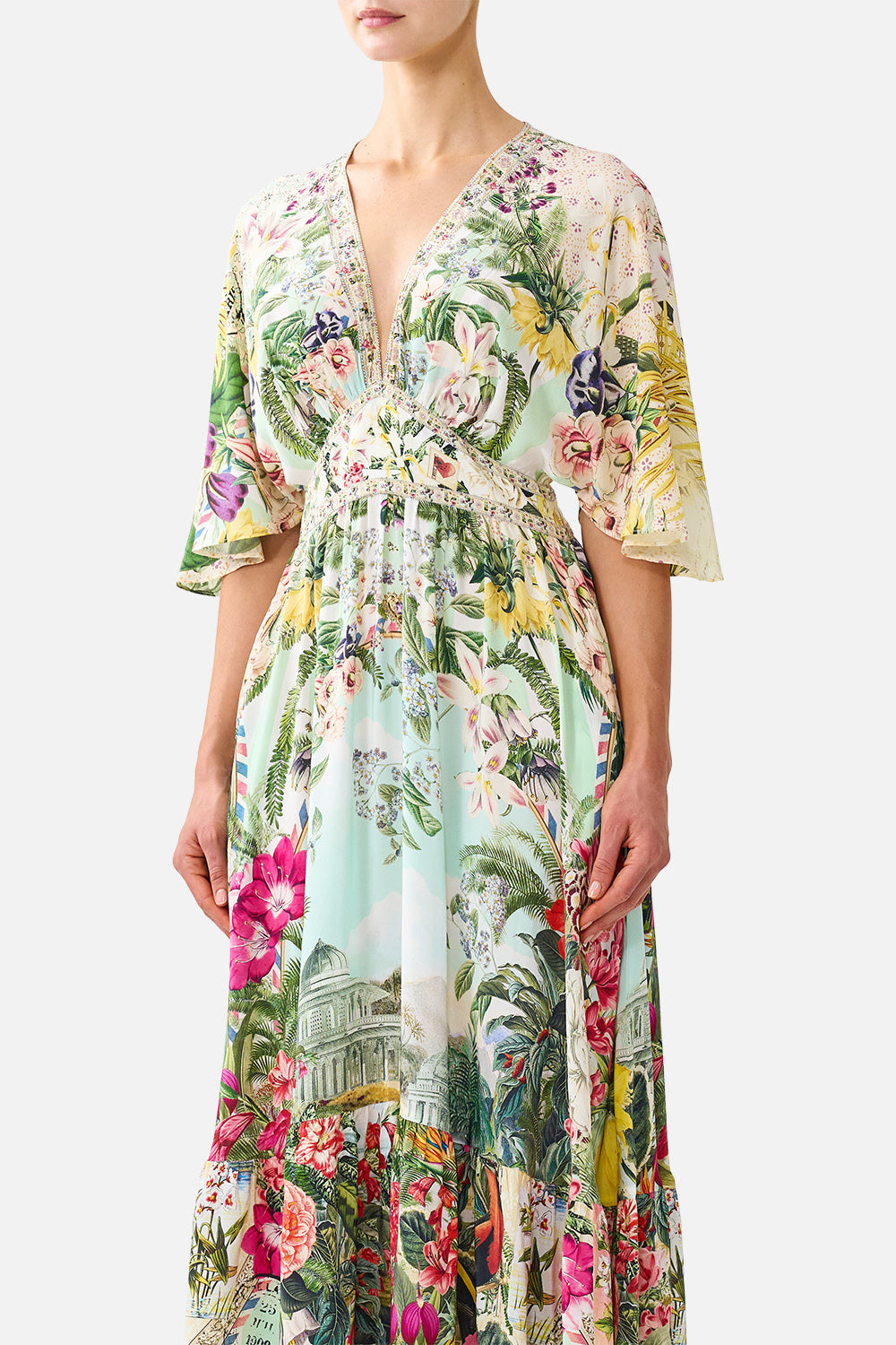 WAISTED DRESS WITH HEM RUFFLE LA BELLE BOTANIQUE