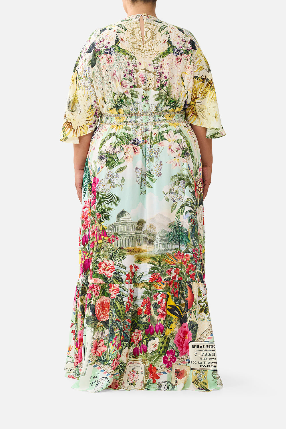 WAISTED DRESS WITH HEM RUFFLE LA BELLE BOTANIQUE