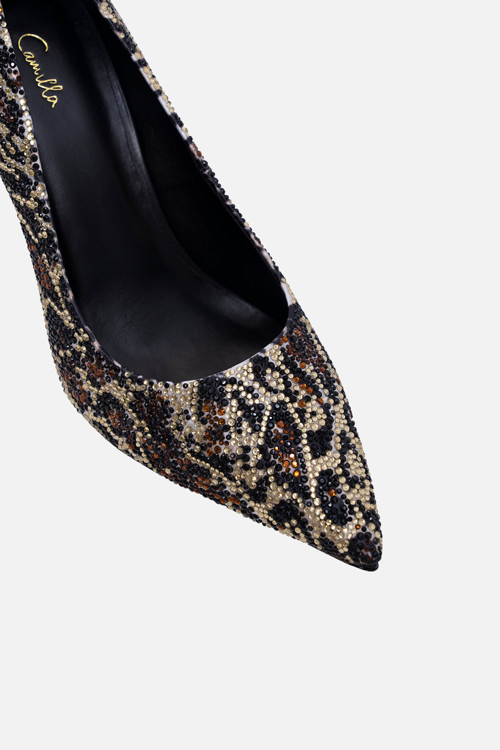 CRYSTAL EMBELLISHED HIGH HEEL PUMP TIGER TALK