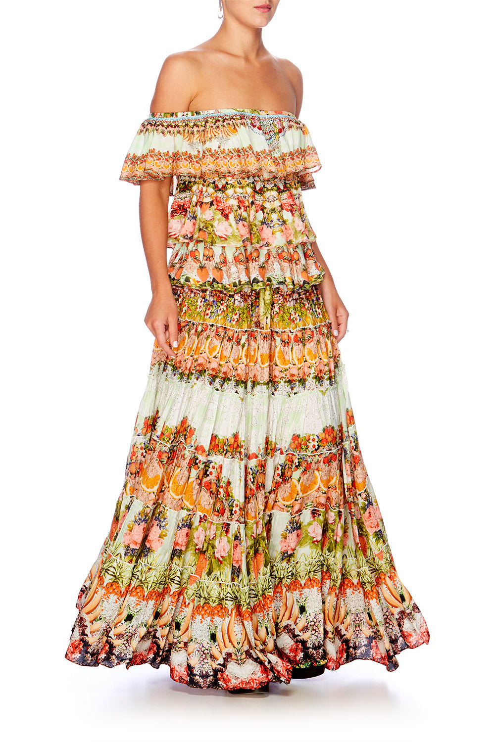 CAMILLA SAMBA SALADA TIERED MAXI SKIRT