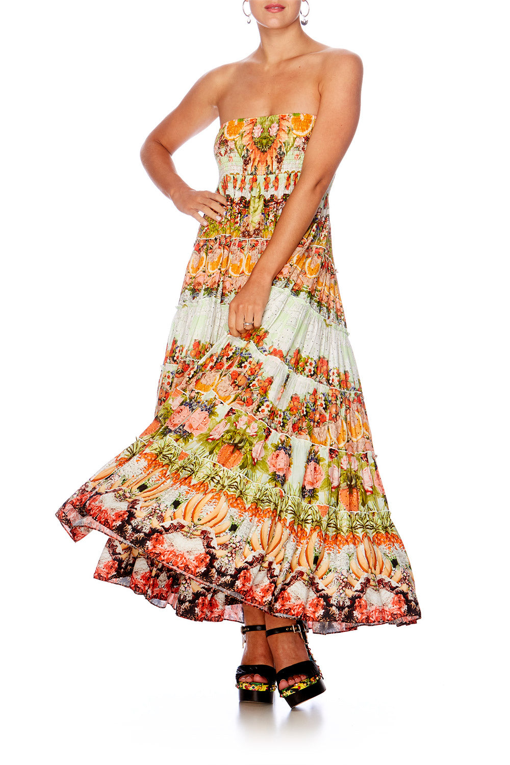 CAMILLA SAMBA SALADA TIERED MAXI SKIRT