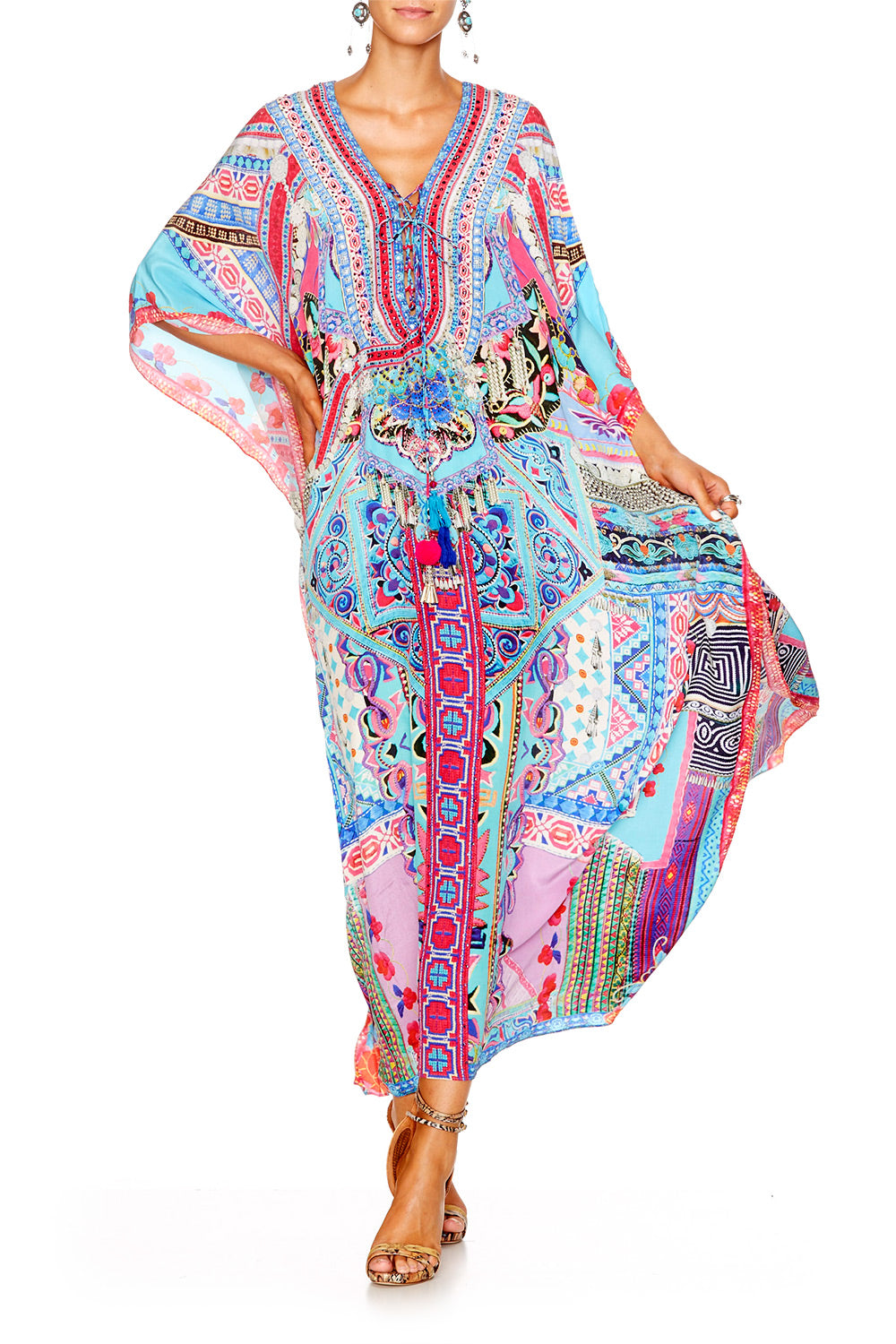 FESTIVAL FRIENDS LONG LACE UP KAFTAN