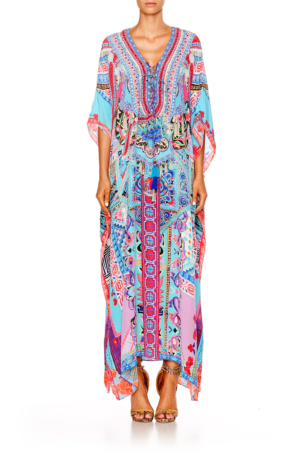 FESTIVAL FRIENDS LONG LACE UP KAFTAN