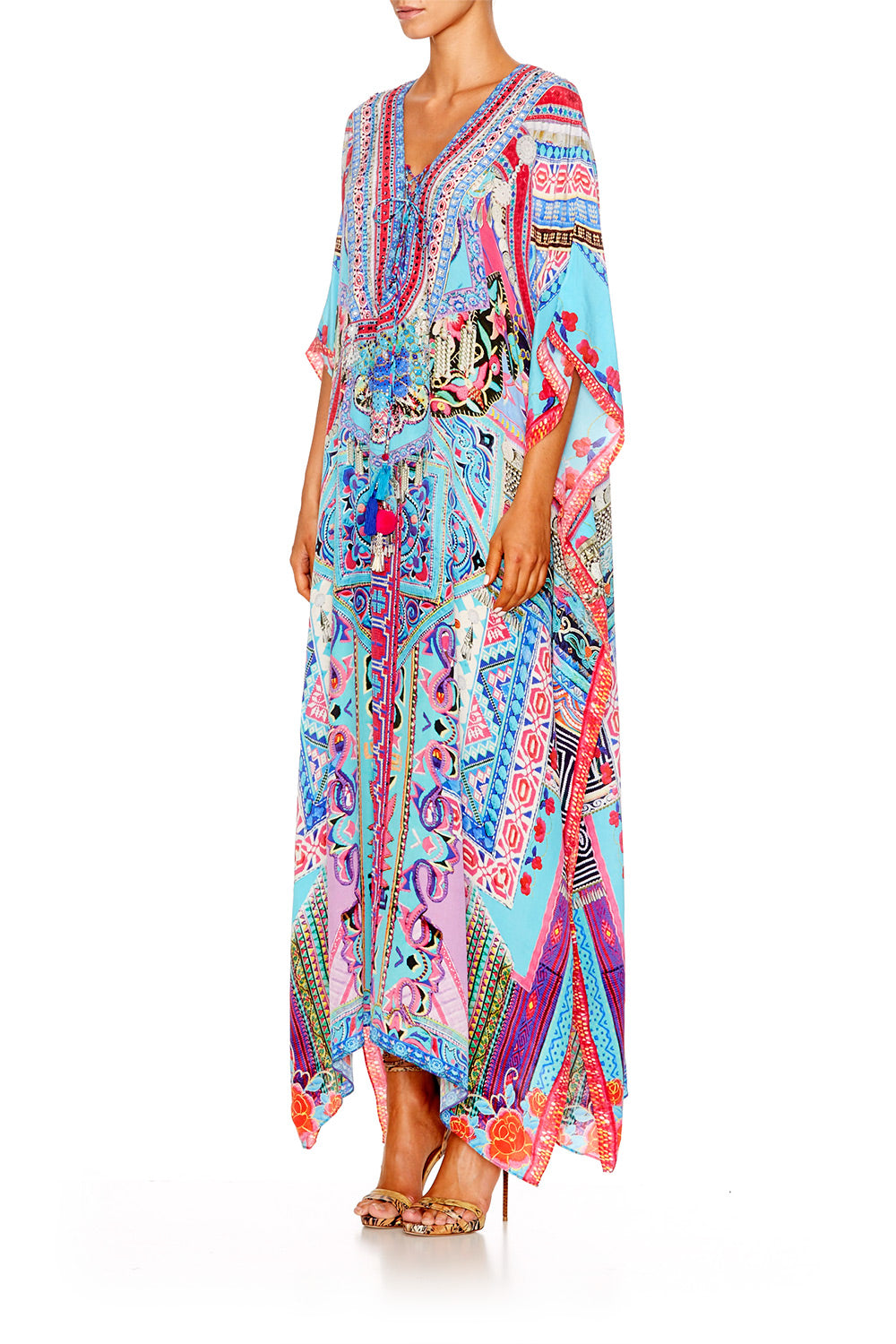 FESTIVAL FRIENDS LONG LACE UP KAFTAN