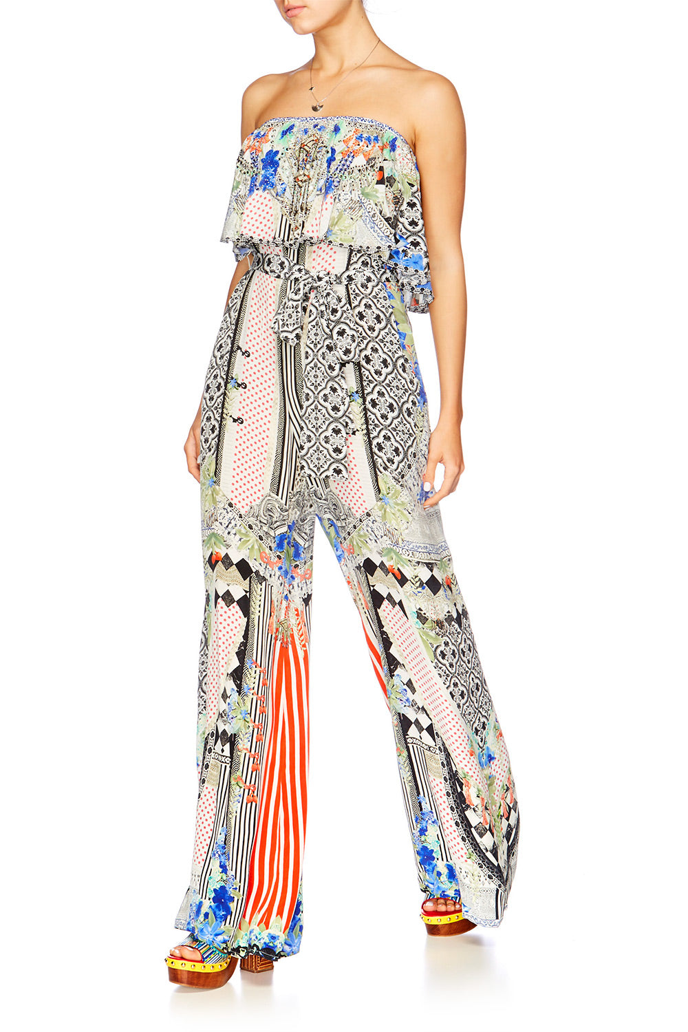 MEET ME HERE STRAPLESS JUMPSUIT W FRILL