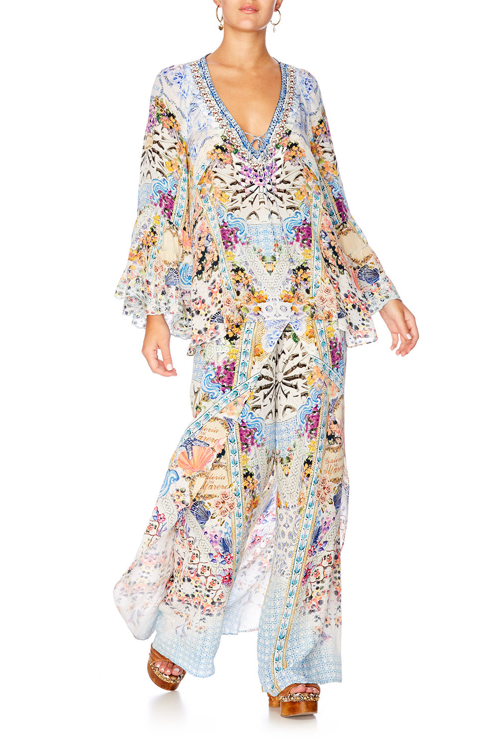 GIRL NEXT DOOR BLOUSE W FRILL SLEEVE & HEM