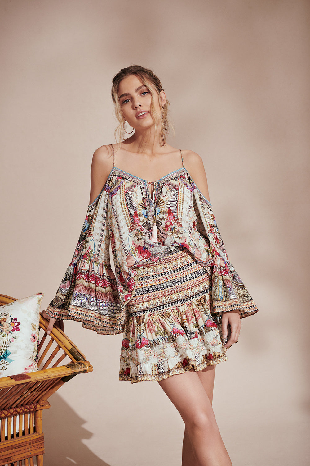 SHORT SHIRRED SKIRT MONTMARTRE HEART