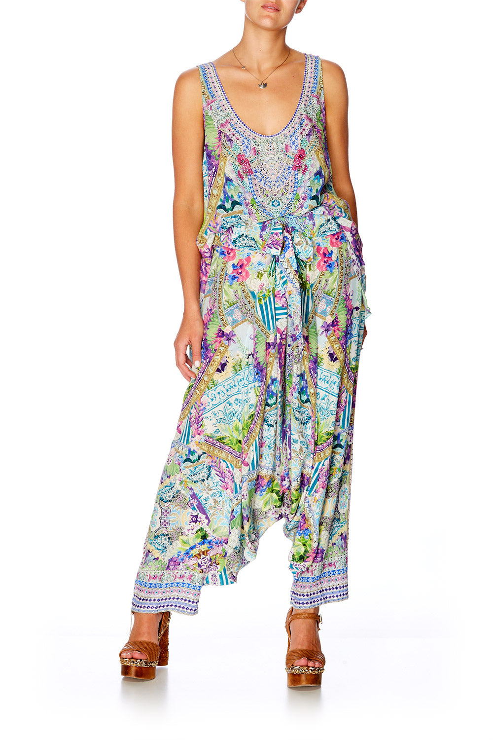 CAMILLA SALVADOR FIELDS FOREVER SCOOP NECK TOP WITH LONG BACK