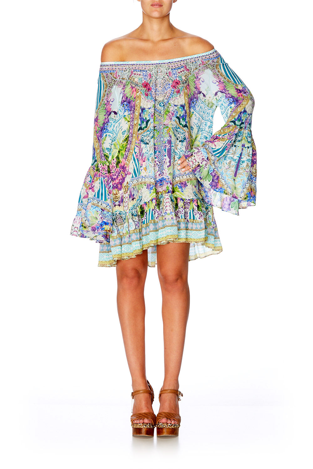 CAMILLA SALVADOR FIELDS FOREVER A LINE FRILL DRESS