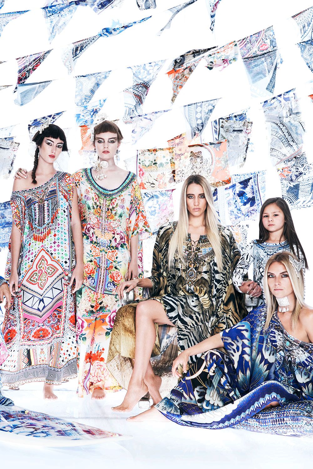 FLOWER HOUR SHORT ROUND NECK KAFTAN