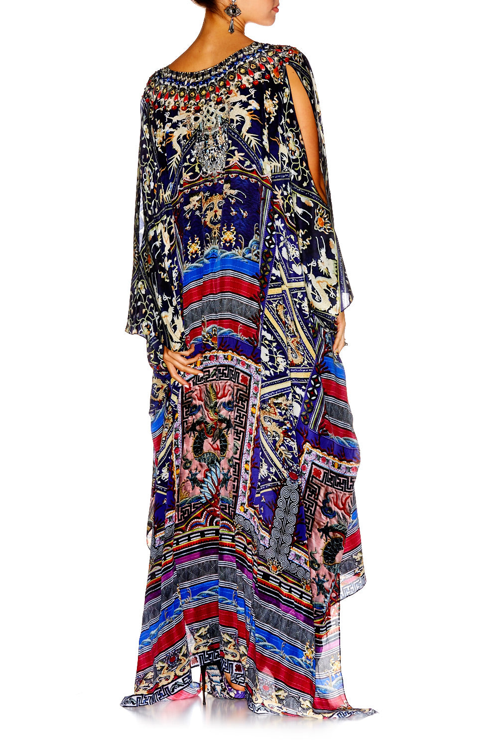 STITCH OF TIME SPLIT FRONT AND SLEEVE KAFTAN