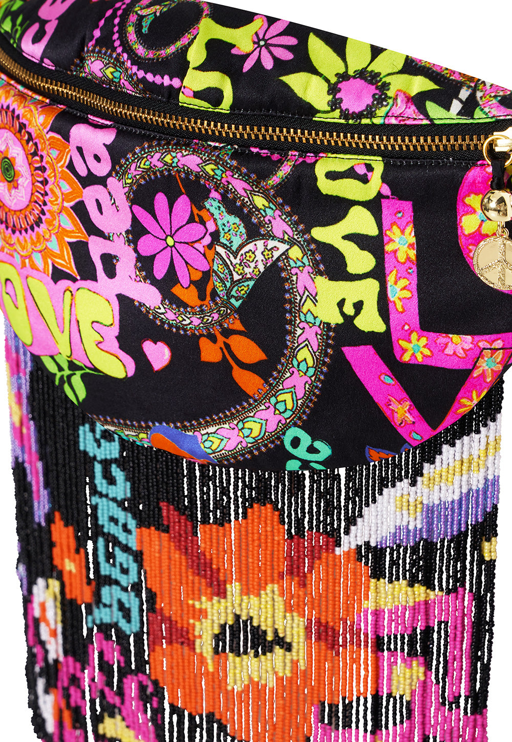 BEADED BUMBAG PEACE LOVE AND HAIR