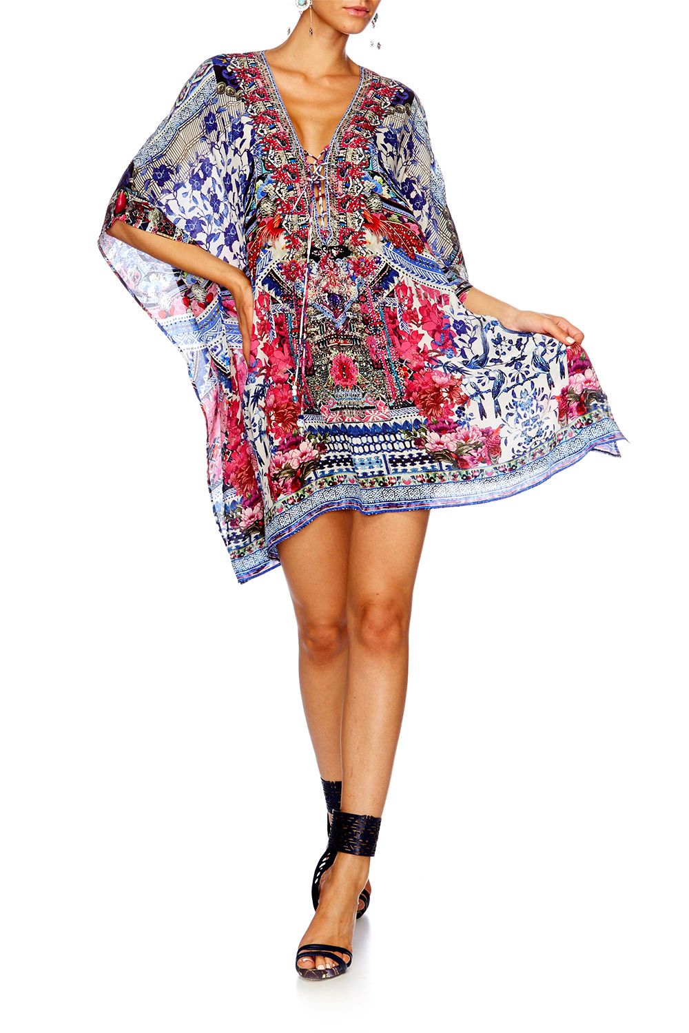 FROM KAILI WITH LOVE SHORT LACE UP KAFTAN